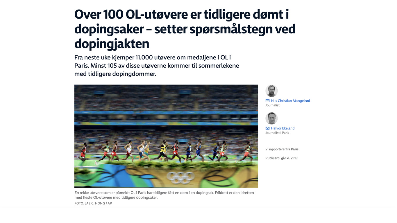 How The Anti-Doping Database Helped NRK To Show Olympic Athletes with Doping Past